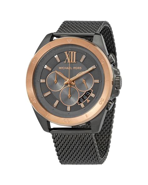 michael kors brecken gunmetal watch|Oversized Brecken Gunmetal Mesh Watch .